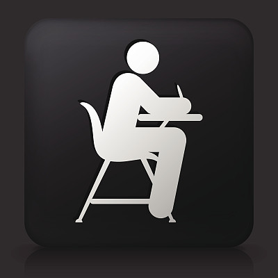 黑色方形按钮与学习课桌图片下载