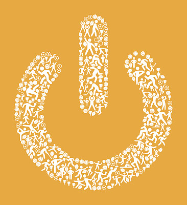 电源按钮健身运动和运动模式矢量背景图片下载