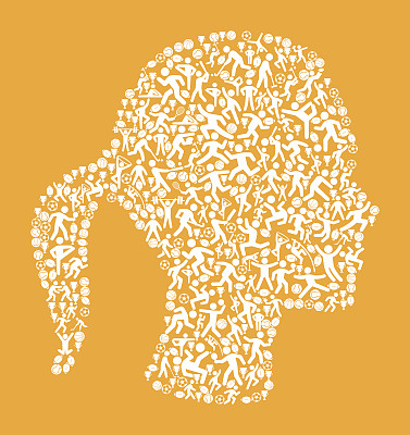 女性简介健身运动和运动模式矢量背景图片下载