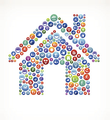 家庭夏季时间的乐趣和户外矢量图形图片下载