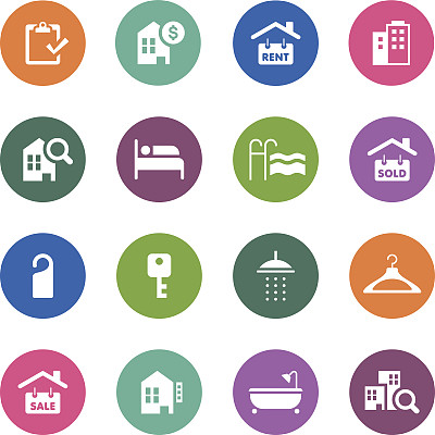 圆圈图标系列|房地产图片下载