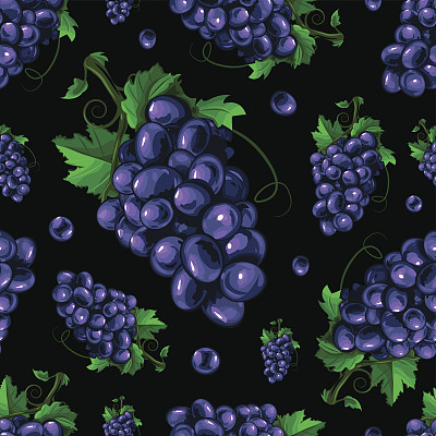 无缝水果图案-葡萄图片下载