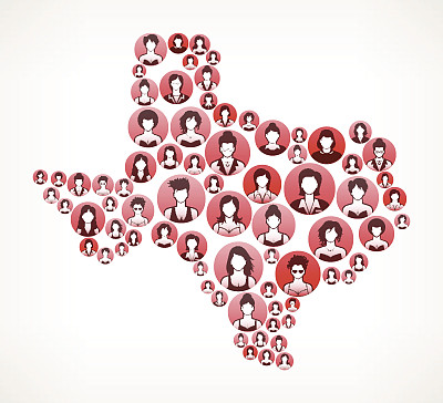 德州女性面临女孩权力模式。图片下载