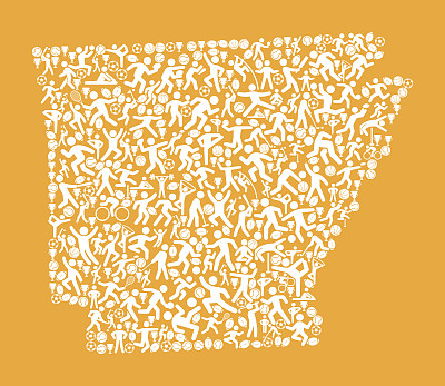 阿肯色州健身运动和运动模式矢量背景图片下载