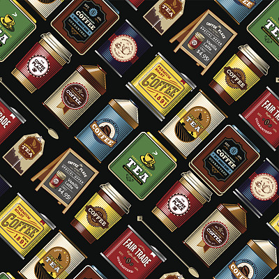 咖啡和茶项目无缝模式图片下载