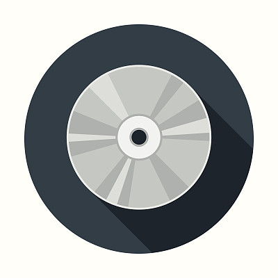 平面设计CD图标与长影子图片下载