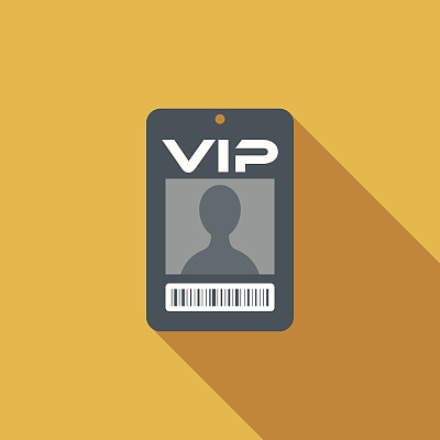 平面设计贵宾徽章图标与长阴影图片下载