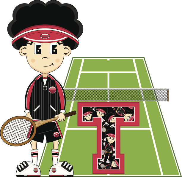 网球男孩学习字母T图片下载