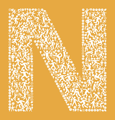 字母N健身运动和运动模式矢量背景图片下载