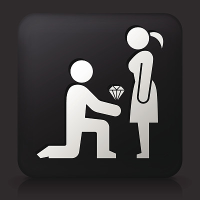 黑色方形按钮与男人求婚图片下载