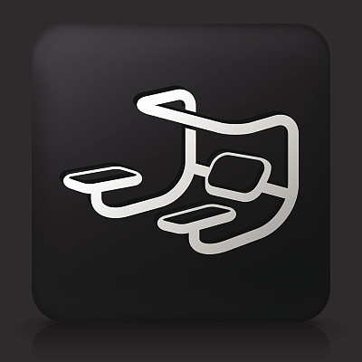 黑色方形按钮与锻炼图标图片下载