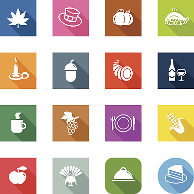 扁平图标-感恩节图片下载