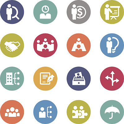 人力资源，商业和管理图标-圈系列图片下载