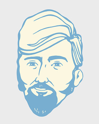 浅色头发和黑胡子的男人图片下载