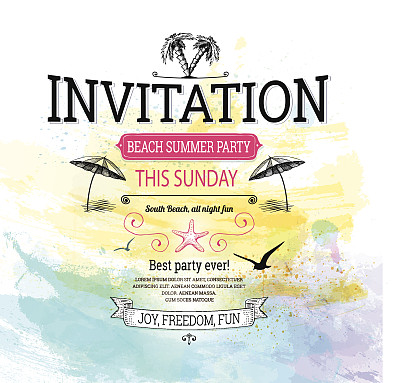 Summer Vintage邀请函背景图片下载