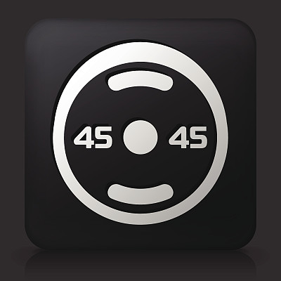 黑色方形按钮与重量图标图片下载