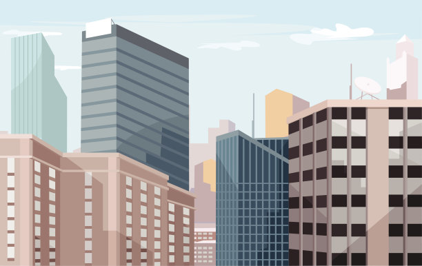 矢量城市平面插图图片下载