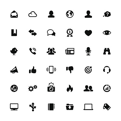 矢量图标集-互联网和媒体图片下载