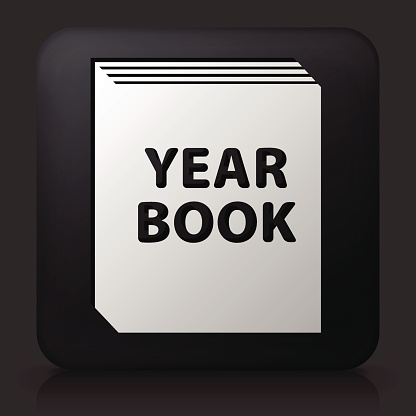 黑色方形按钮与年鉴图标图片下载