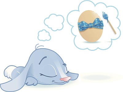 可爱的梦兔(布色)。图片下载