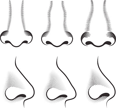 人鼻黑白版权免费矢量图标集图片下载