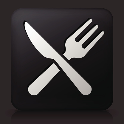 黑色方形按钮与厨房用具图片下载