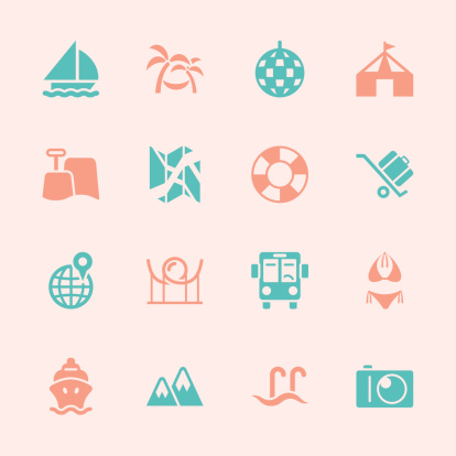 旅游和度假图标3 -彩色系列| EPS10图片下载