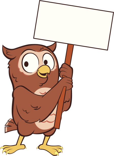 抱猫头鹰的标志图片下载