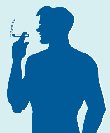 一个抽烟的男人的剪影图片下载