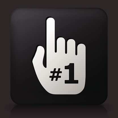 黑色方形按钮与数字一手图标图片下载