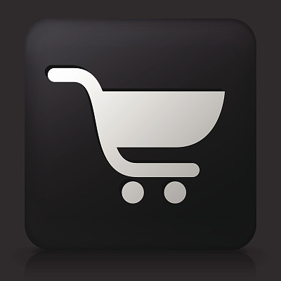 黑色方形按钮与购物车图片下载
