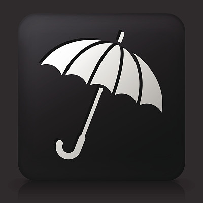 黑色方形按钮与打开伞图片下载