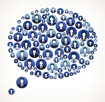 演讲泡沫商人面临财务和团队合作模式。图片下载