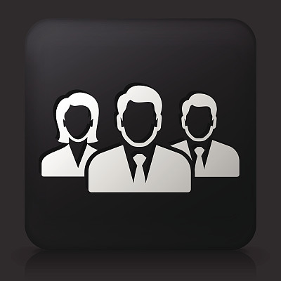 黑色方形按钮与商业人士图标图片下载