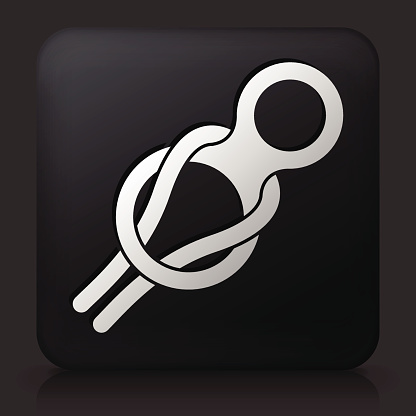 黑色的方形按钮与攀岩具图标图片下载