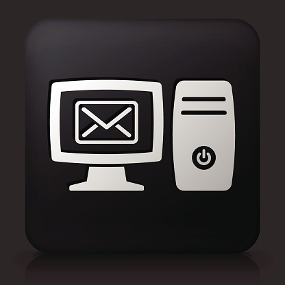 黑色方形按钮与桌面邮件图标图片下载