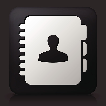 带有联系人图标的黑色方形按钮图片下载