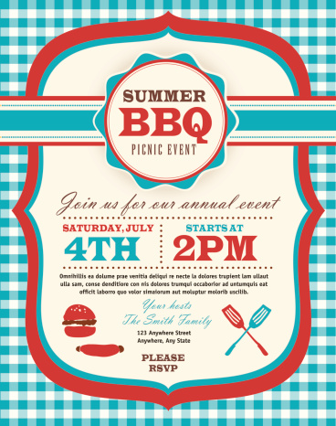 野餐邀请设计模板7月4日的主题图片下载