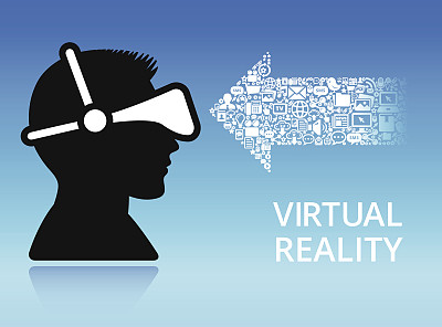 人接收信息和虚拟现实体验图标设置图片下载