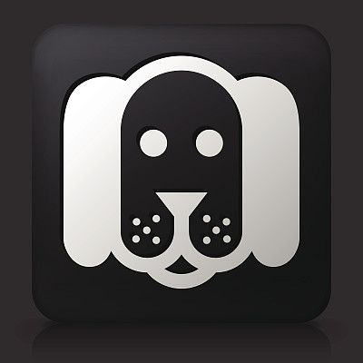 黑色方形按钮与狗图片下载