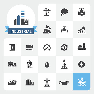行业基础矢量图标和标签图片下载