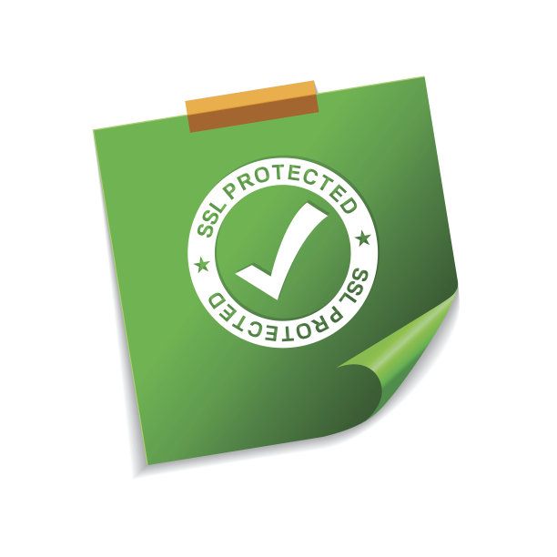 SSL保护绿色便利贴矢量图标设计图片下载