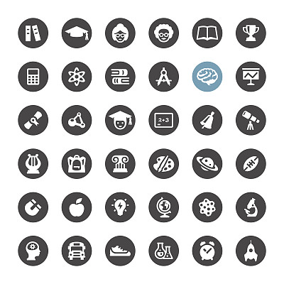 教育和科学矢量图标图片下载