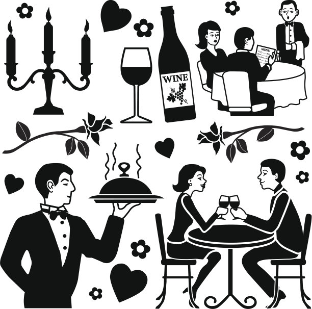 浪漫的晚餐设计元素图片下载