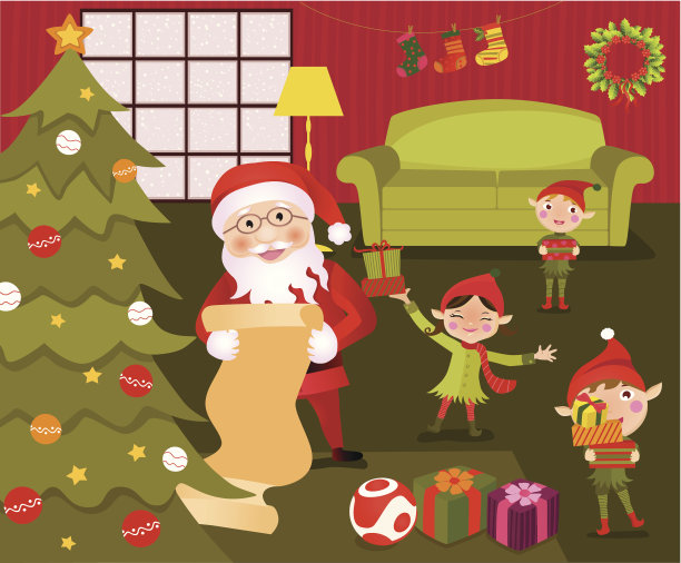 圣诞老人和精灵图片下载