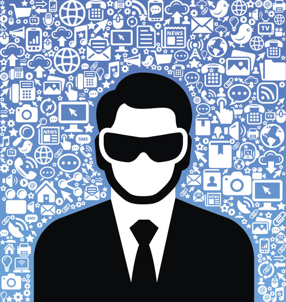 商人佩戴3D眼镜和虚拟现实体验图标设置图片下载