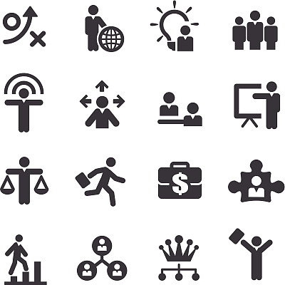 人力资源，业务和战略图标-顶点系列图片下载