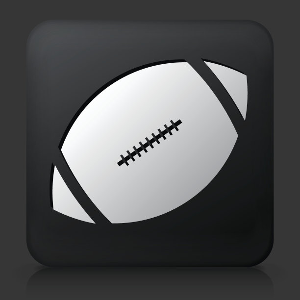 黑色方形按钮与足球图标图片下载