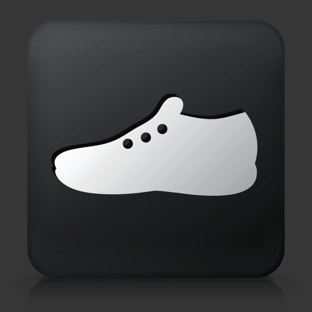黑色方形按钮与鞋子图标图片下载