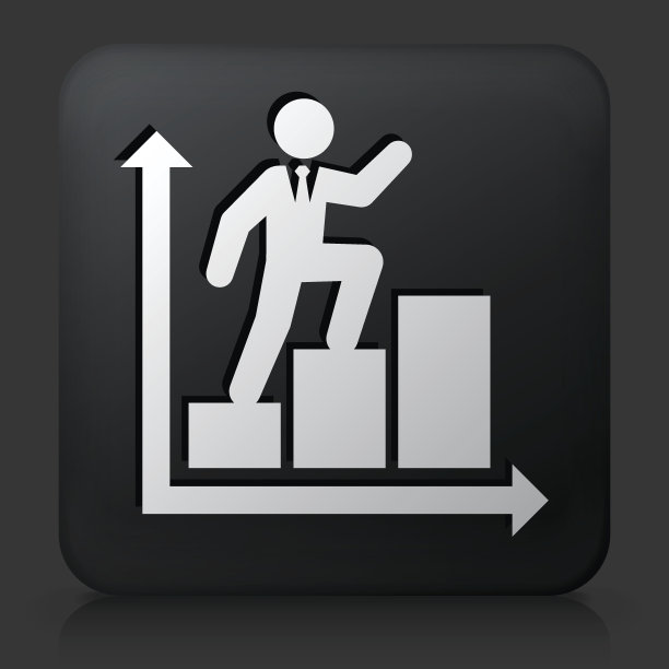 黑色方形按钮与商人前进图片下载